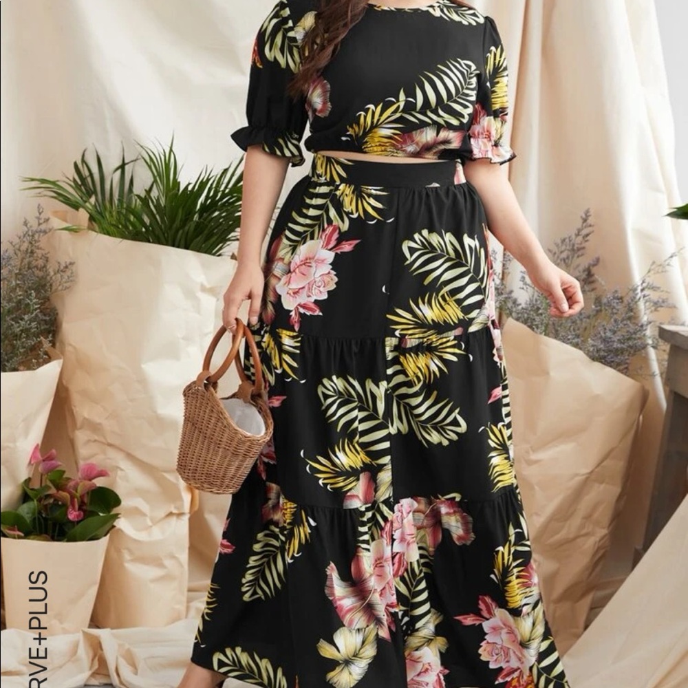 Two piece luau inspired